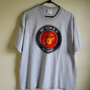 MY SON IS A MARINE - Hanes heavyweight 50/50 gray xl t-shirt